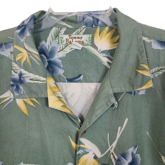Tommy Bahama Birds of Paradise & Fronds 100% Silk Hawaiian Shirt Beach XL Mens - Picture 4 of 15